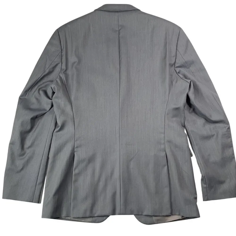 Sport Coat Jacket Mens 44 L Two Button Grand Central Gray Wool Boss Hugo Boss